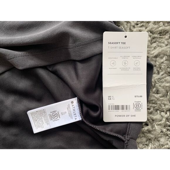 NEW NWT Athleta Seasoft Tee modal gray Short Sleeve Shirt Top sz XL - Picture 5 of 6